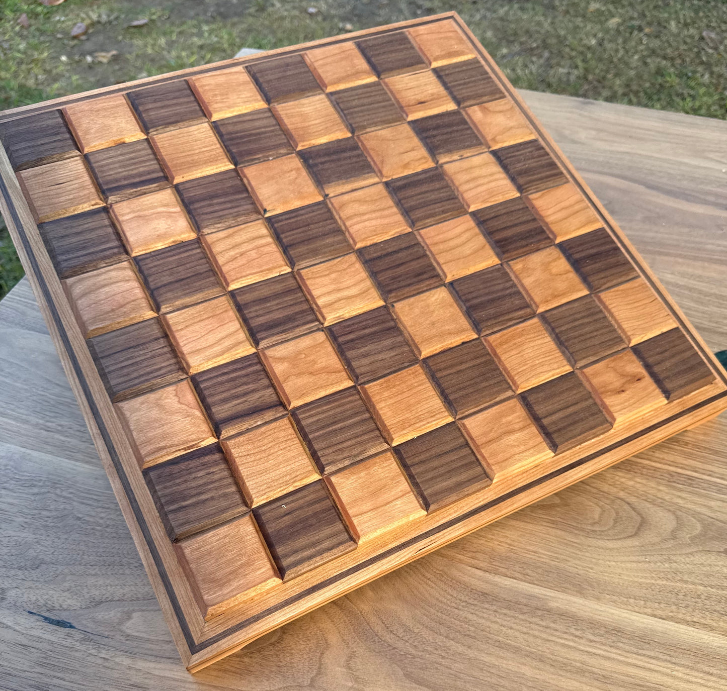 Cherry and Black Walnut Chess Board