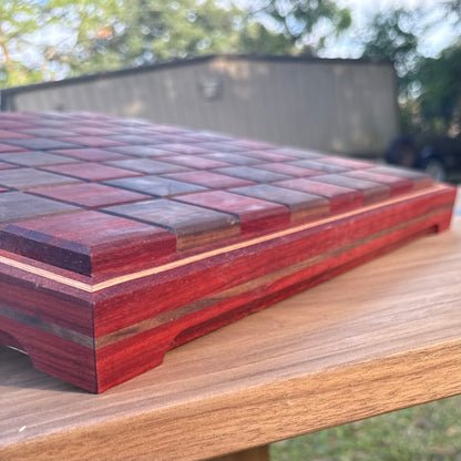 Blood Wood and Black Walnut with Specialty Border Chess Board