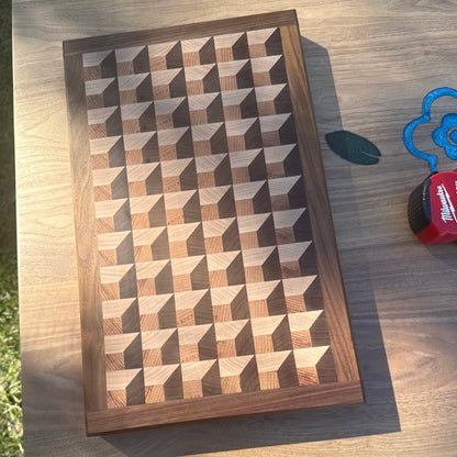 Mosaic Style 3-Wood End Grain Cutting Board