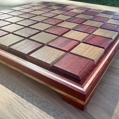 Blood Wood and White Oak with Specialty Border Chess Board