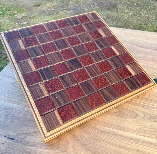 Lace Wood and Black Walnut with Specialty Border Chess Board