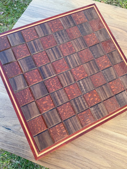 Lace Wood and Black Walnut with Specialty Border Chess Board