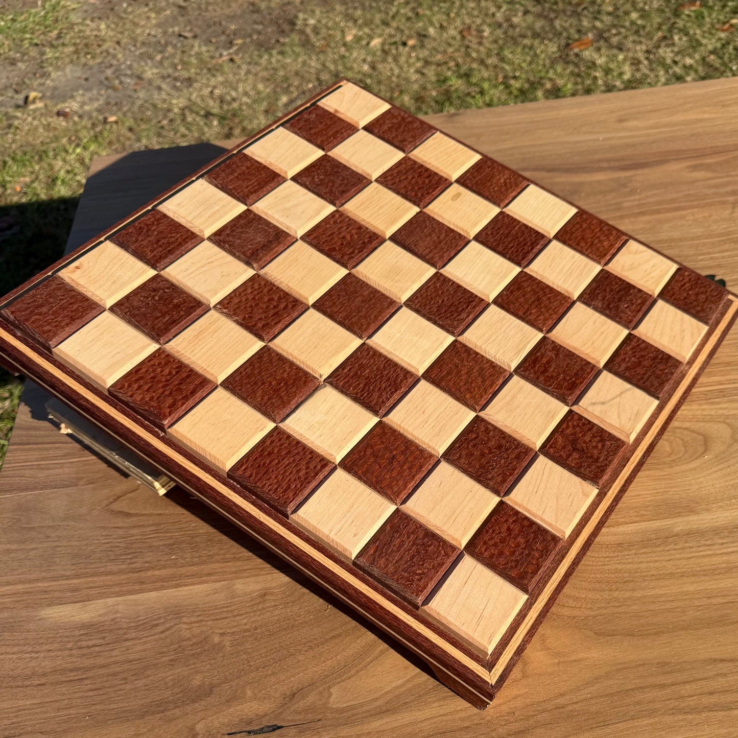 Lace Wood and Maple with Specialty Border Chess Board
