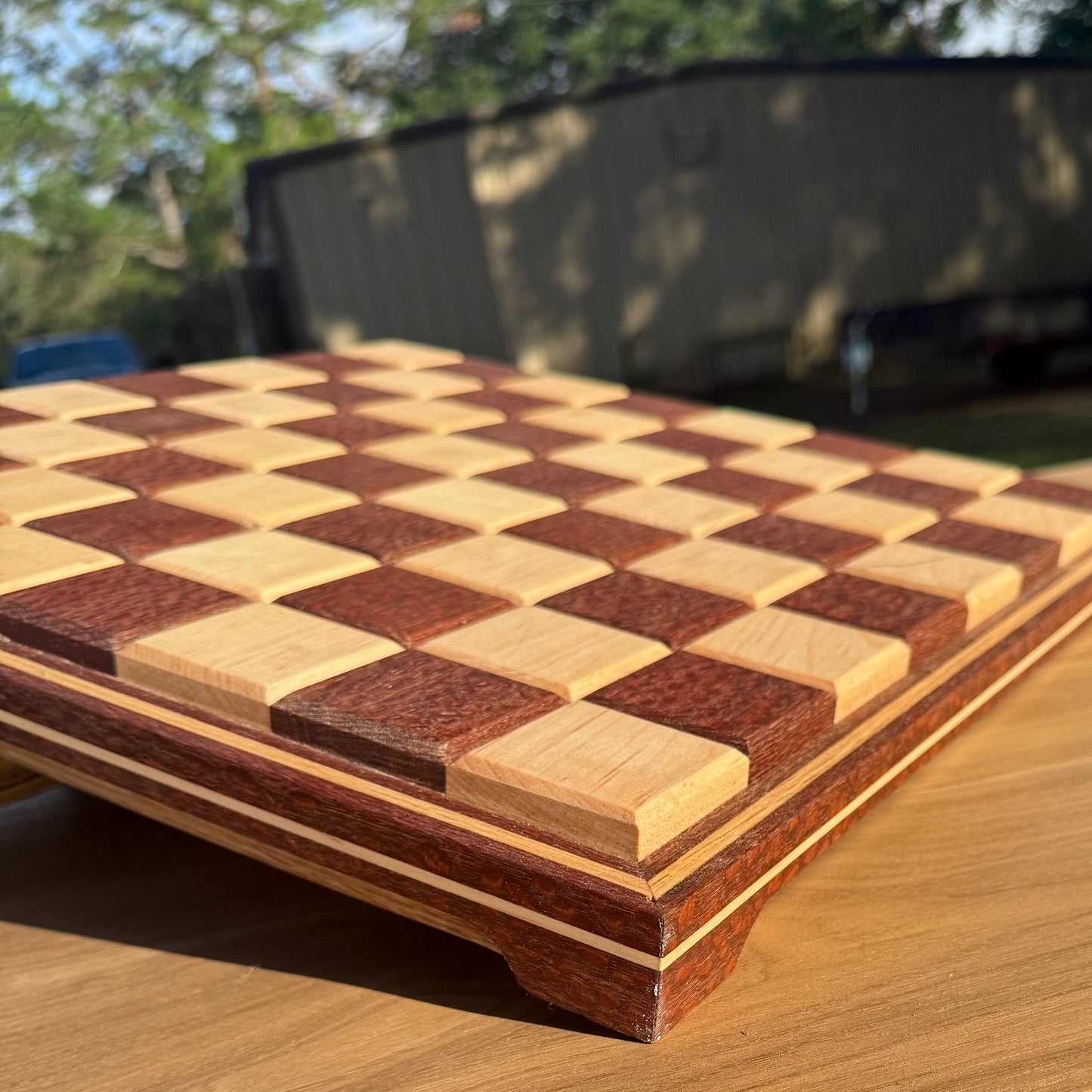 Lace Wood and Maple with Specialty Border Chess Board