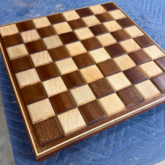 Sapele and Maple with Specialty Border Chess Board