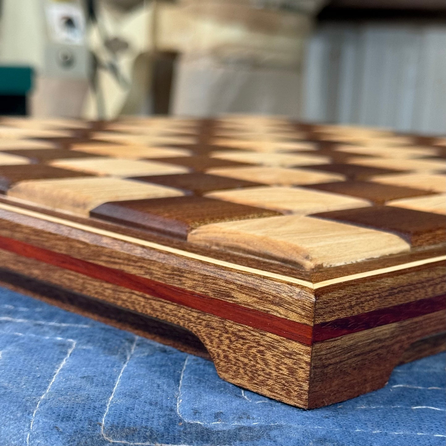 Sapele and Maple with Specialty Border Chess Board