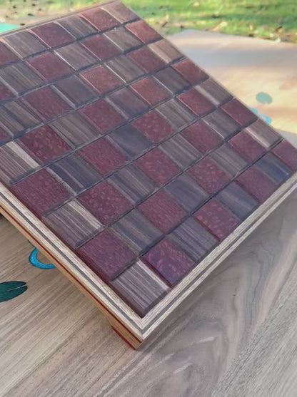 Lace Wood and Black Walnut with Specialty Border Chess Board